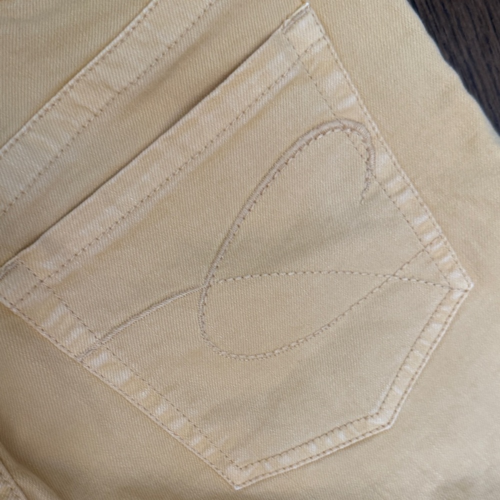 Chico's Platinum Adriann Mustard Yellow Ankle Jeans sz 0.5= 6 - Picture 7 of 12